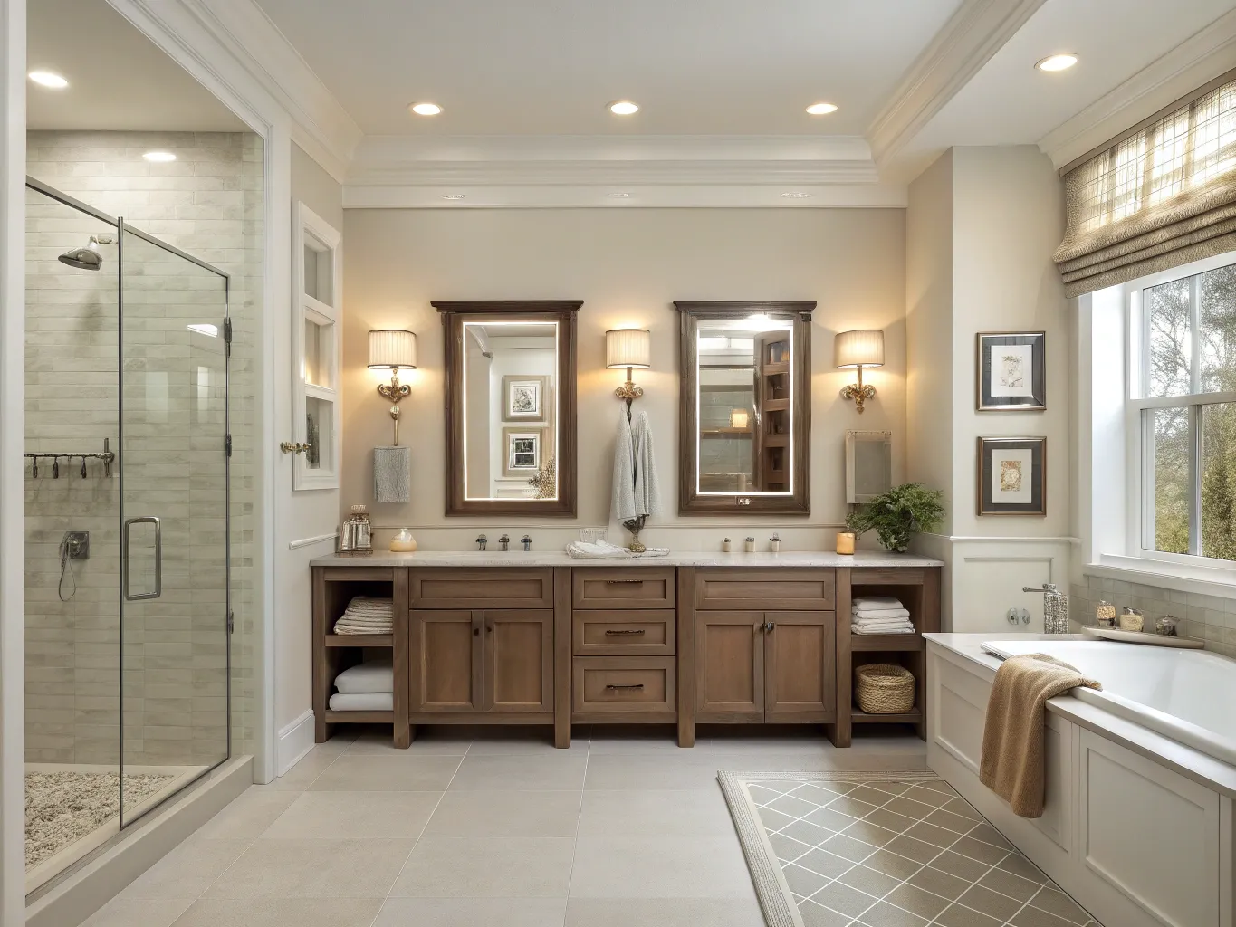 Bathroom with well-placed task lighting